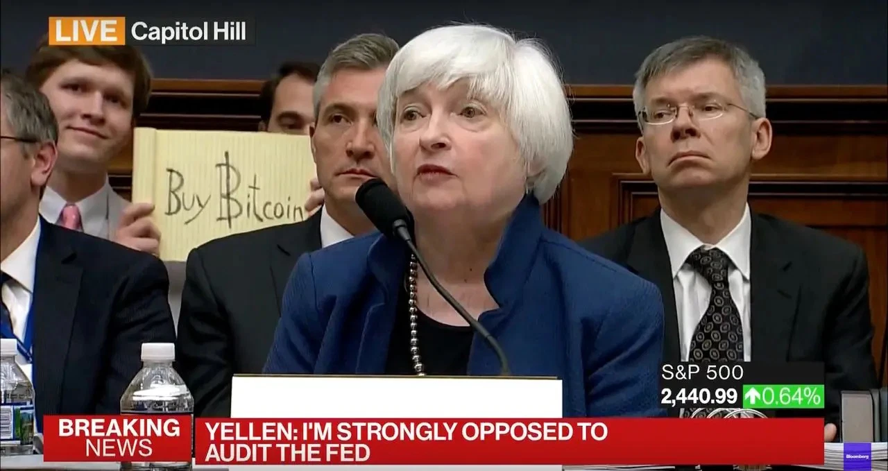 Bitcoin Sign Guy